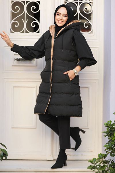 Neva Style 75001BS Model Vestă gonflabilă Hijab cu două fețe