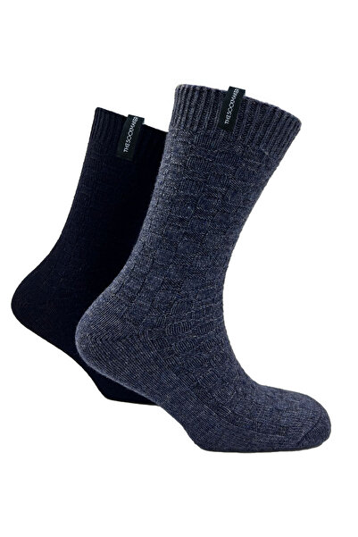 Bambuleyyo Çorap Erkek Kalın Şık Bot Çorabı - Yün Içerikli - 2'li Paket (BEDE...