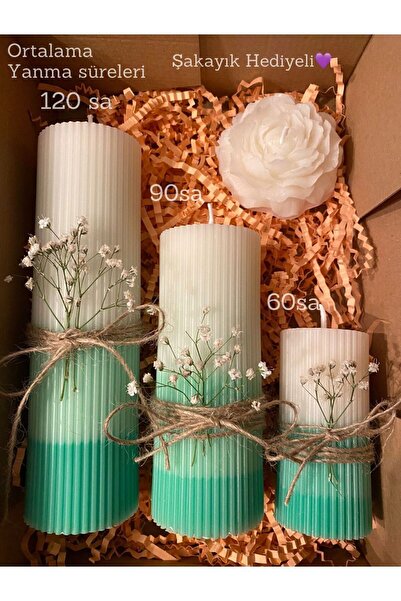 Minimum Stories Yonca Baton Vanilya & Lavanta Kokulu 3'lü Dekoratif Mum Seti