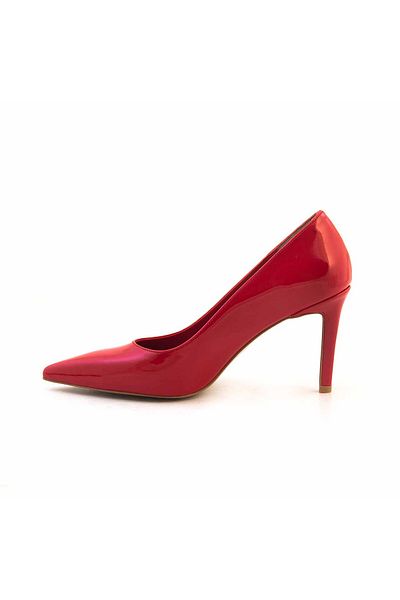 KEMAL TANCA Women's Patent Leather Red Shiny Heeled Shoes
