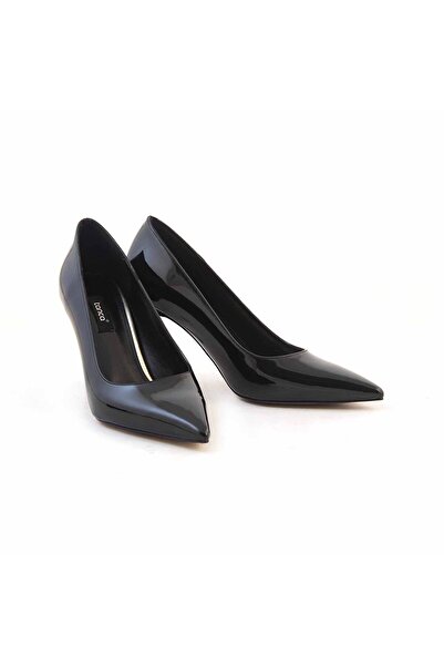 KEMAL TANCA Kadın Rugan Deri Siyah Topuklu Ayakkabı