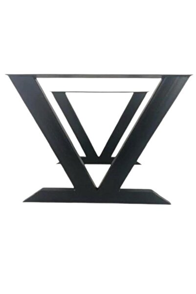 A&N DEKOR Picior de masă din metal / 4-6 persoane / Negru / 2 bucăți / 58x6x70(h), AN0192