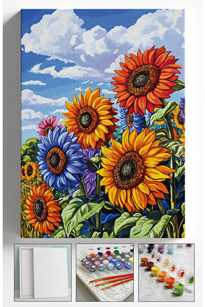 Sulepas Sayılarla Boyama Tuval Seti Fırça Boya Dahil (çıtalı) 40x50 Cm - RENK...