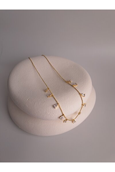 BHR AKSESUAR Gold Color Zircon Stone Necklace