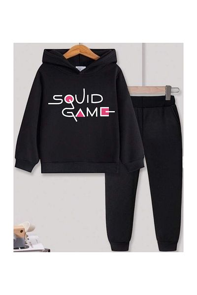 KAMILFA Squid Game Printed Hooded Children's Tracksuit