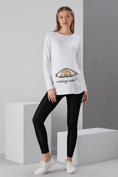 LİYACA Long Sleeve Printed Protection T-Shirt