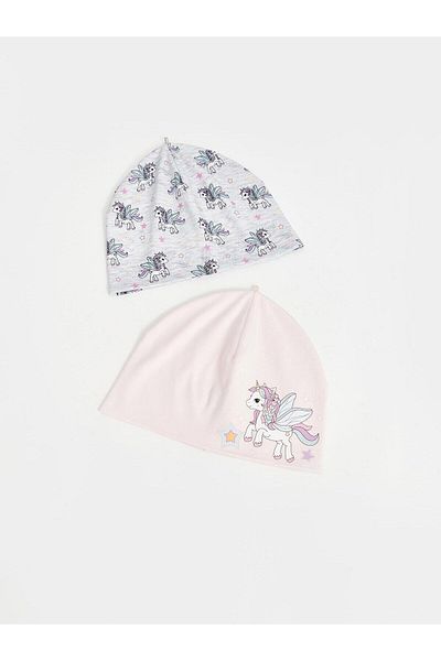 LC Waikiki Lcw Accessories Printed Printed Girl's Beret 2-Piece
