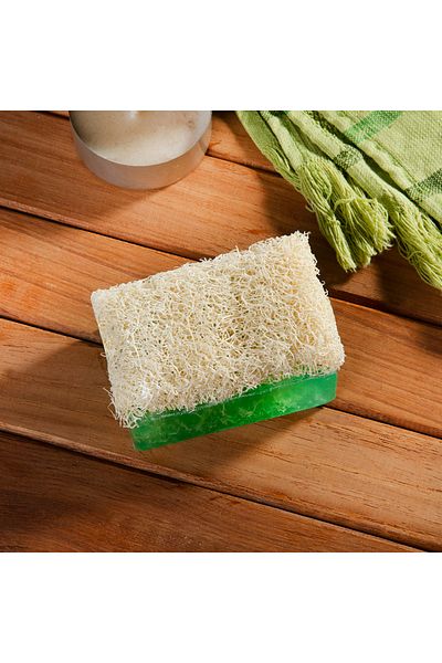 ayliz plast&ambalaj 100% Natural Handmade Pumpkin Fiber 2 Pieces Soap with Honey and Aloe Vera Extract Anti-Acne (130 Gr)