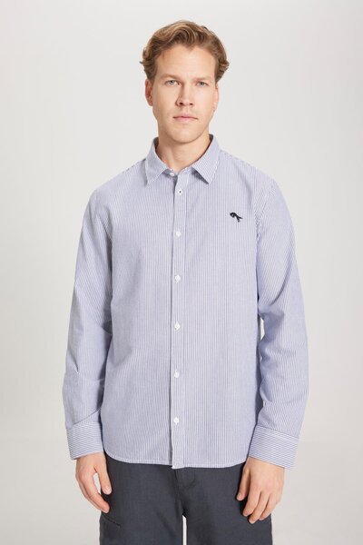 WRANGLER قميص بأكمام طويلة من نوع إنديجو هيكوري