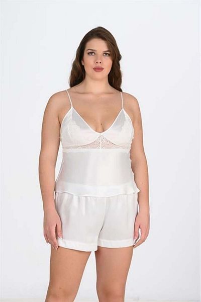 Aria's Closet Plus Size Ecru Shorts Set