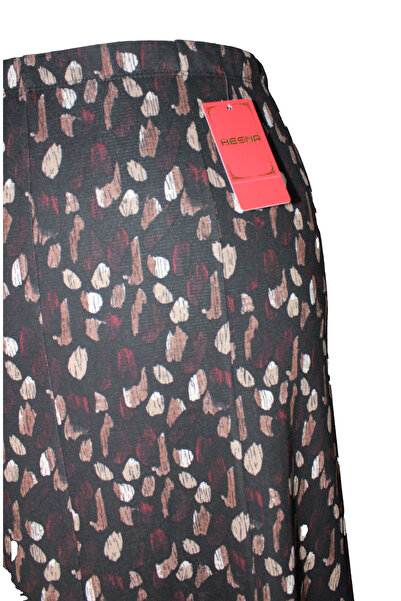 HESNA Women's Large Size 8 Piece Seasonal Patterned Black Skirt