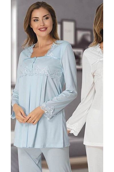 by İGP Set de pijamale de maternitate din bumbac cu maneca lunga