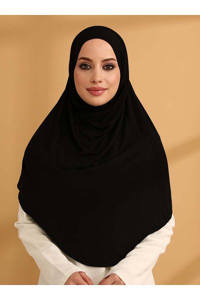 Tuva Şal Black Ribbed Jersey Turban - Tuva Ready