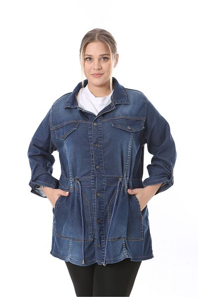 EYLÜLXXL Γυναικείο τζιν μπουφάν Relaxed Cut - Καμπυλωτό μέγεθος