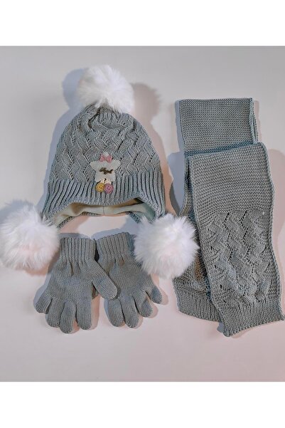 Kitti 1-4 Years Old Girl Scarf Beanie Gloves Set of 3 - 24160-02-142