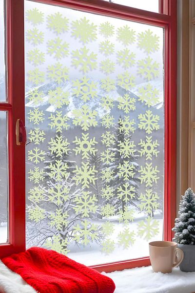 Postifull Christmas Wall Sticker, Christmas Ornament, Christmas Decor, Adhesive Wall Sticker, Christmas Decoration