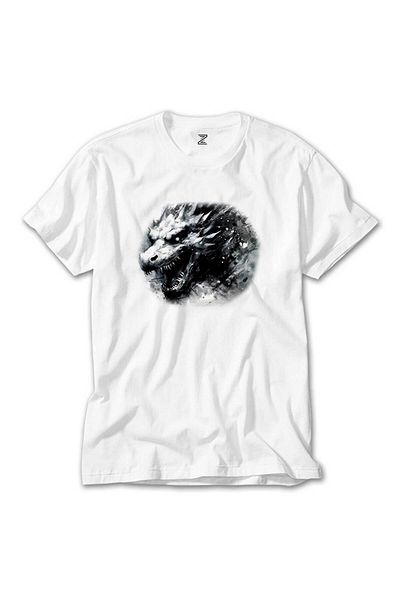 CrowsGate Dragon Pencil Drawing White T-Shirt