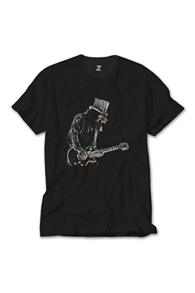 Lunas Glow Tricou negru Slash Silhouette Guitar