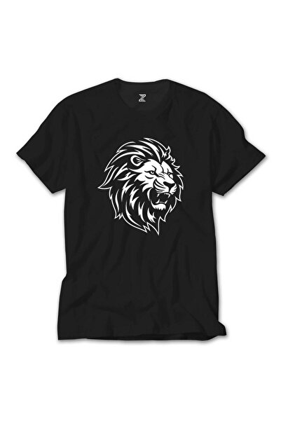 CrowsGate Tricou negru Leu alb-negru