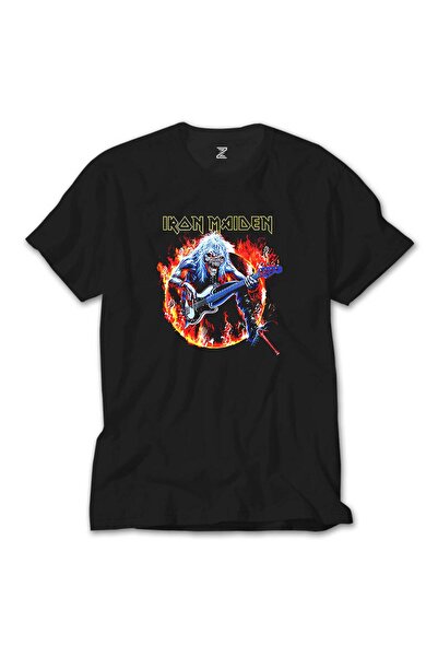 Generic Brand Iron Maiden Fire Black T-Shirt