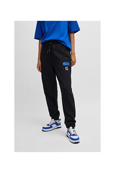 HUGO Gülen surat logolu pamuklu havlu kumaştan eşofman altı