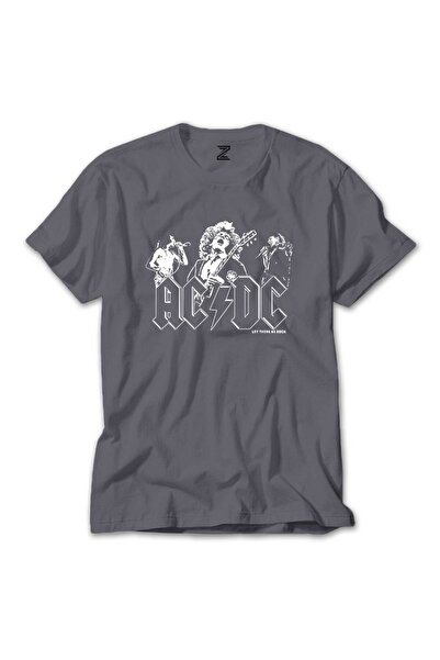 WAKHA تي شيرت AC DC Let There Be Rock بلون رمادي مقاس M