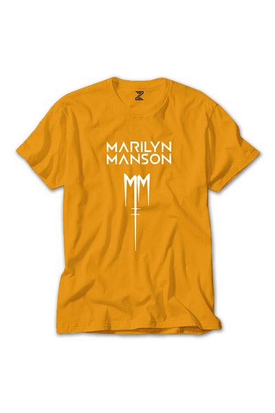 Z zepplin Marilyn Manson Logo Yellow t Shirt