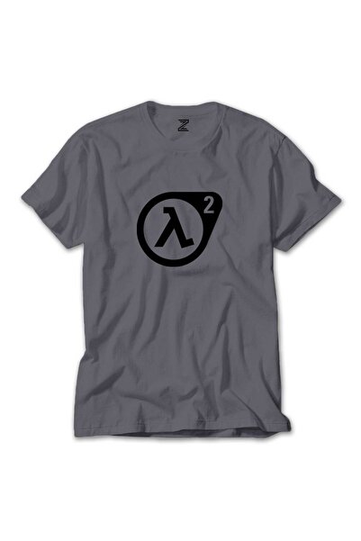 WAKHA تي شيرت ملون بشعار Half Life 2 لون رمادي مقاس 3XL