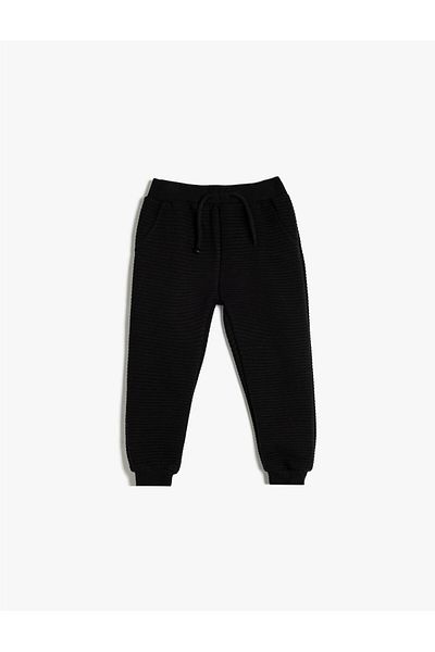 Koton 5Wmb40008Tk 999 Black Baby Boy Cotton Jersey Sweatpants