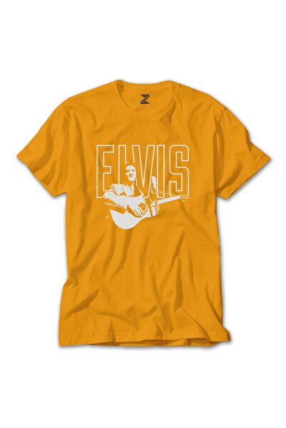 WAKHA تي شيرت إلفيس بريسلي جيتار أصفر
