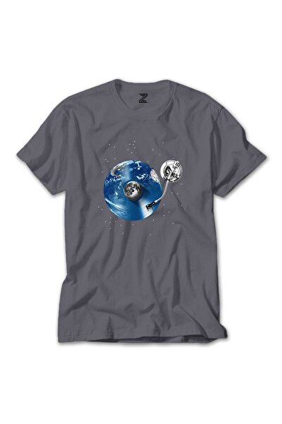 WAKHA تيشيرت فينيل وورلد ملون رمادي اللون مقاس 2XL