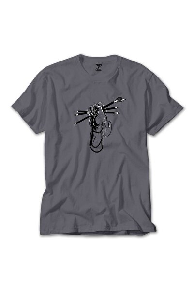 WAKHA تي شيرت رمادي مصمم جرافيك