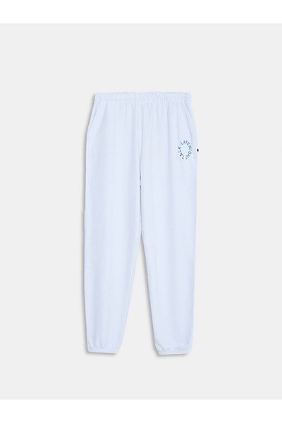 Ltb Λευκή αθλητική φόρμα Jogger Relaxed Fit με σύνθημα