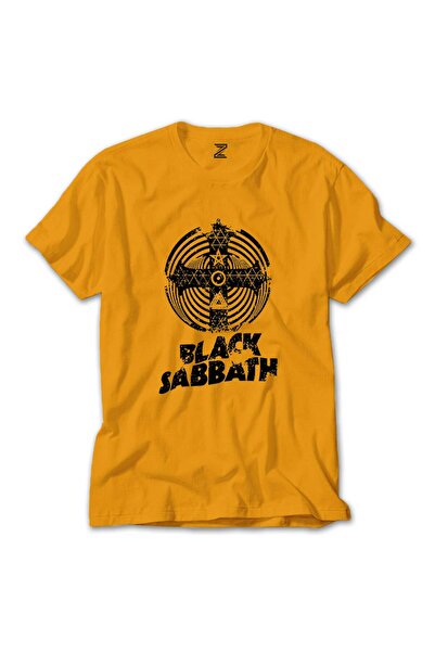 WAKHA تي شيرت بلاك سبت باند كروس بارانويد ملون أصفر اللون مقاس 2XL