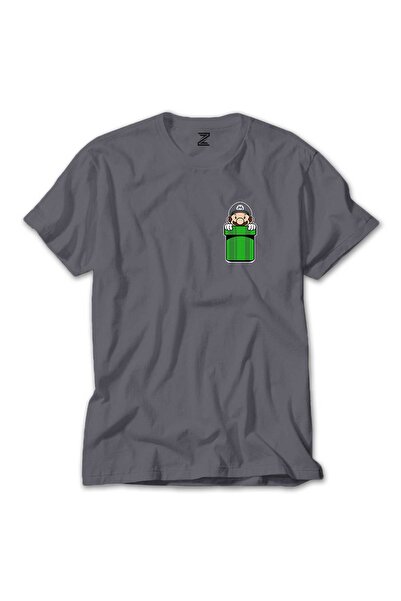 WAKHA سوبر ماريو بوكيت تي شيرت رمادي