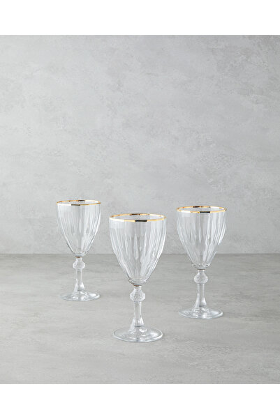 English Home Mirage Cam 3'lü Kadeh 300 ml Şeffaf-Gold