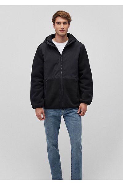 Mavi Fleece Detailed Hooded Black Jacket Regular Fit / Regular Fit 0110461 -900