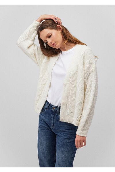 Mavi Cardigan alb cu nasturi Loose Fit / Loose Relaxed Cut 1710587 -70057