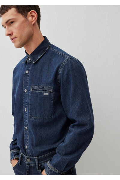 Mavi Barry Mavi Edition Koyu Mavi  Jean Gömlek Regular Fit / Normal Kesim 0211194-89409