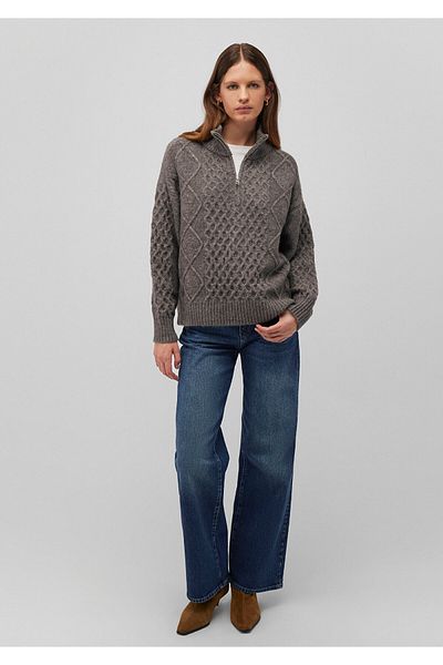 Mavi Anthracite Color Oversize Wool Blended Sweater - Semi Zip 1710579 -70124