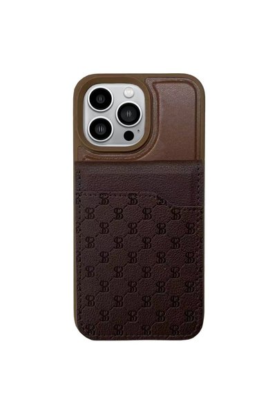 Generic Brand غطاء حامل محفظة تيموثي متوافق مع هاتف iPhone 13 Pro - بني