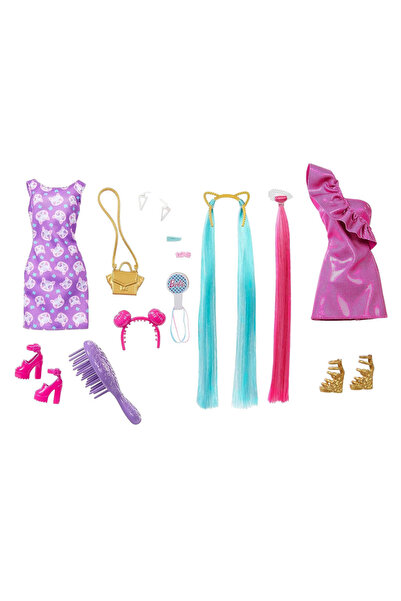 Barbie Upuzun Muhteşem Saçlı Bebekler Pembe Saçlı Bebek JDC85