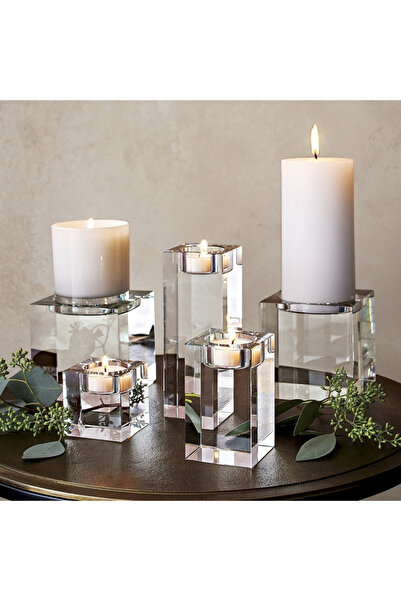 Choice حامل شموع كريستالي رومانسي مبتكر بارتفاع 6 سم، مناسب لحفلات الزفاف