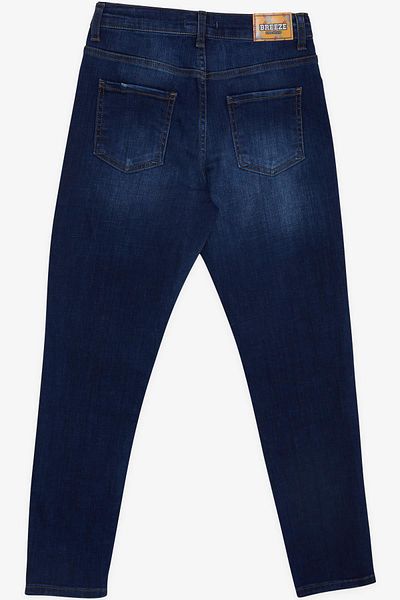 Breeze Pantaloni de jeans pentru băiat, cu buzunare și nasturi spălați cu pietre 9-14 ani, albastru