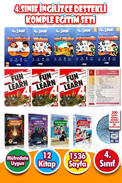 Harika Çocuk Yayınları 4.Sınıf İngilizce Destekle Komple Eğitim Seti - 1536 S...