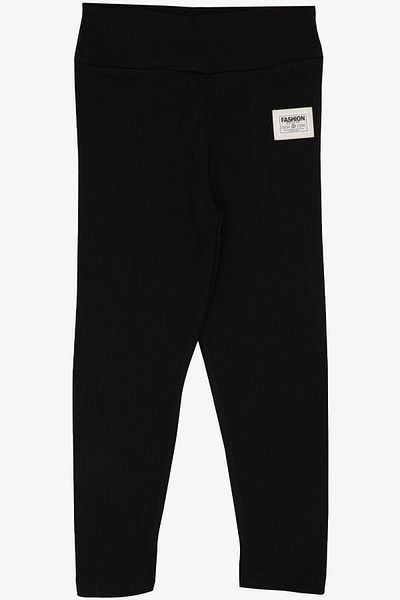 Breeze Black Stoned Embroidered Girl's Tights 8-14 Years Fashion