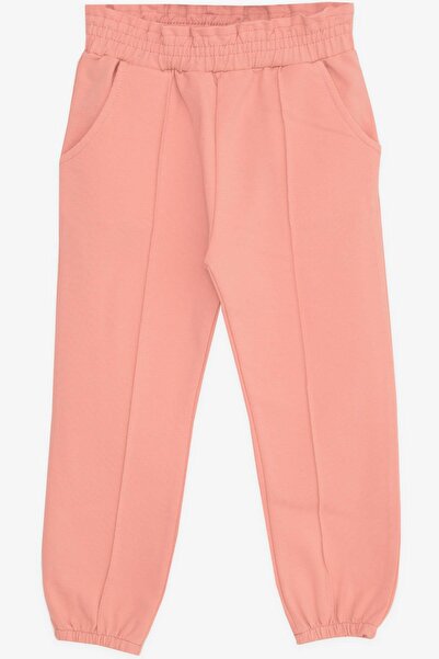 Breeze بنطال رياضي للفتيات من عمر 1 إلى 4 سنوات مع جيوب مرنة على الخصر، سمك السلمون