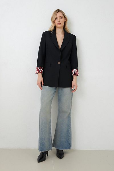Setre Black Inner Lining Detailed Single Button and Pocket Detailed Jacket