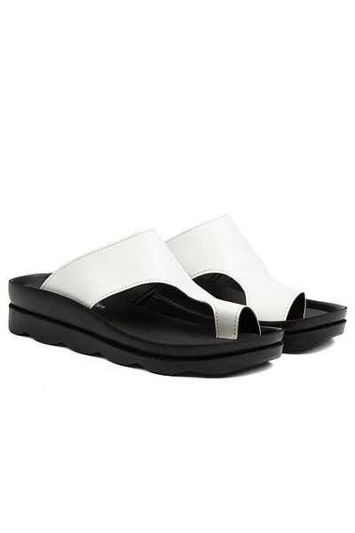 Pierre Cardin PC-6961 Бяло/Черно Джапанки Ежедневни Дамски Чехли