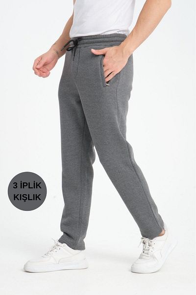 MYSPORT Ανδρικό χειμερινό παντελόνι φούτερ 6002 Model - 3 νήματα